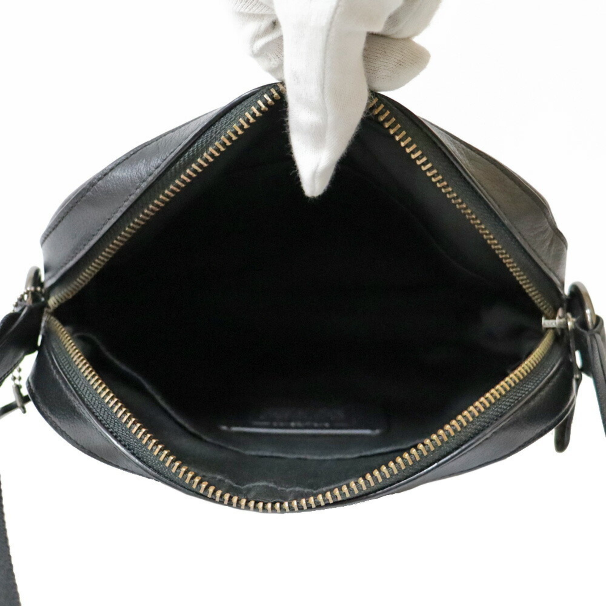 COACH shoulder bag black women's men's unisex leather