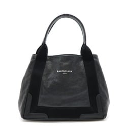 BALENCIAGA Balenciaga Exclusive Line Navy Small Cabas Tote Bag Handbag Leather Black 339933