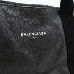 BALENCIAGA Balenciaga Exclusive Line Navy Small Cabas Tote Bag Handbag Leather Black 339933