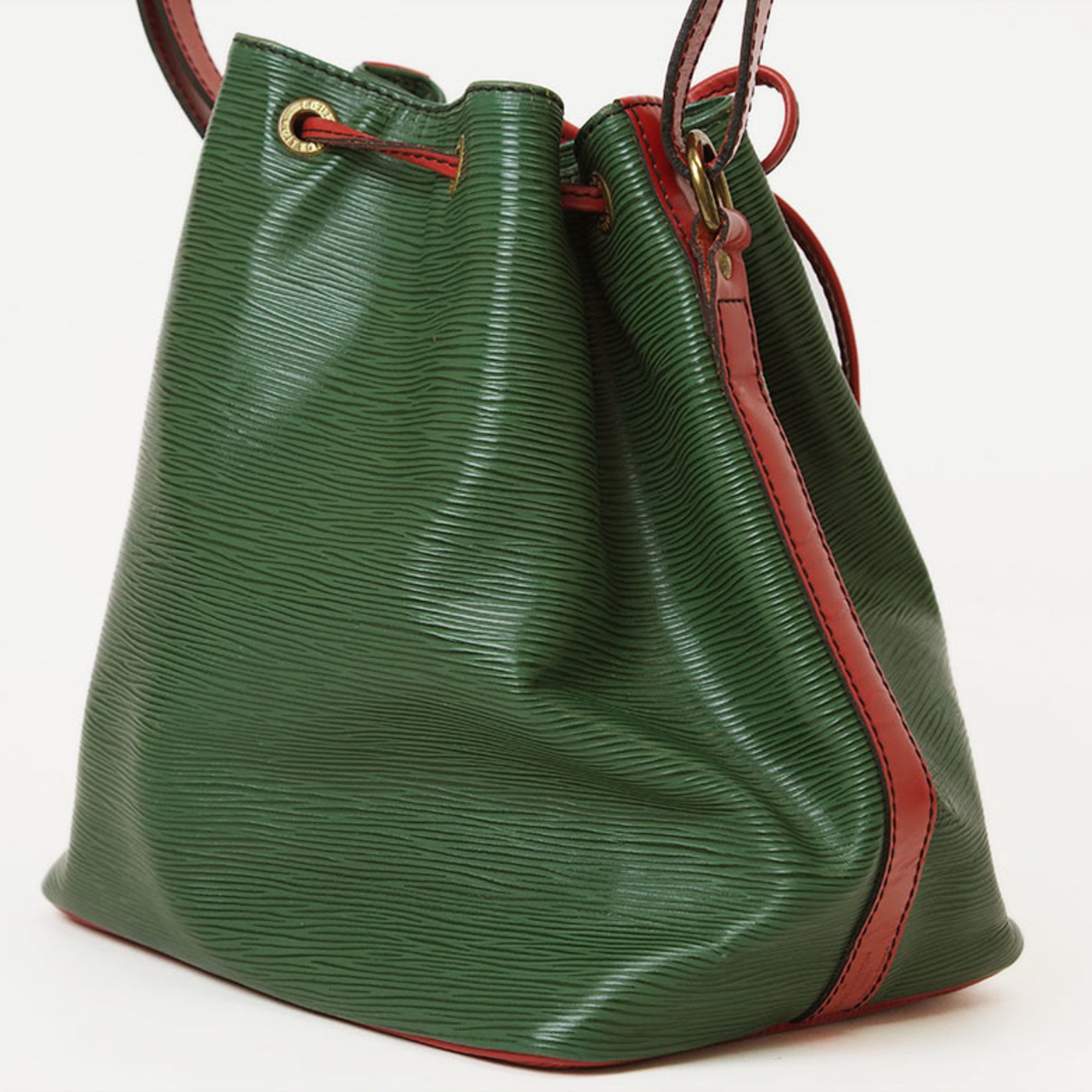 Louis Vuitton Petit Noe Shoulder Bag Green M44147 Women's Epi Leather Bicolor LOUIS VUITTON