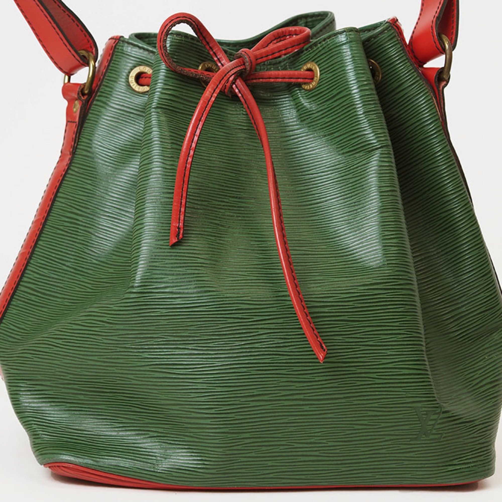 Louis Vuitton Petit Noe Shoulder Bag Green M44147 Women's Epi Leather Bicolor LOUIS VUITTON