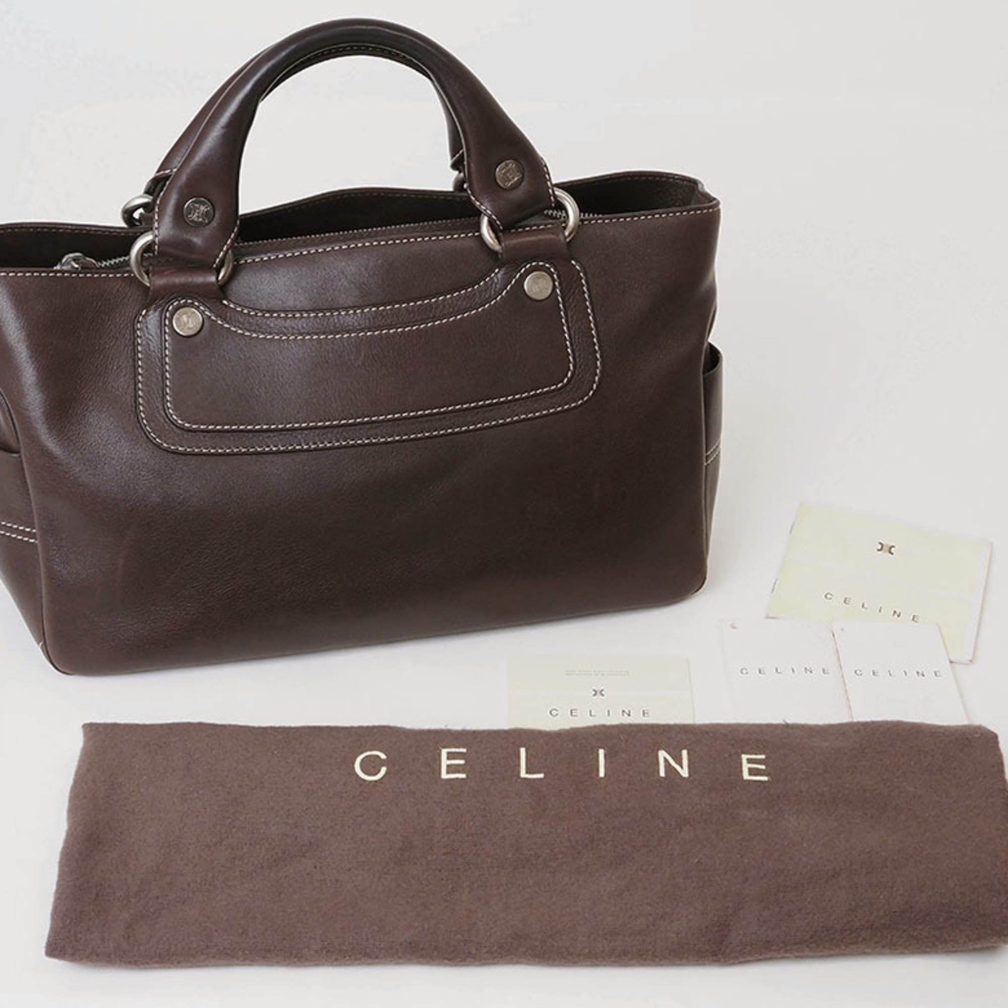 Celine Boogie Bag Handbag Brown Women's Leather Tote CELINE