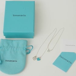 Tiffany Return to Blue Double Heart Tag Pendant Silver 60014069 Women's