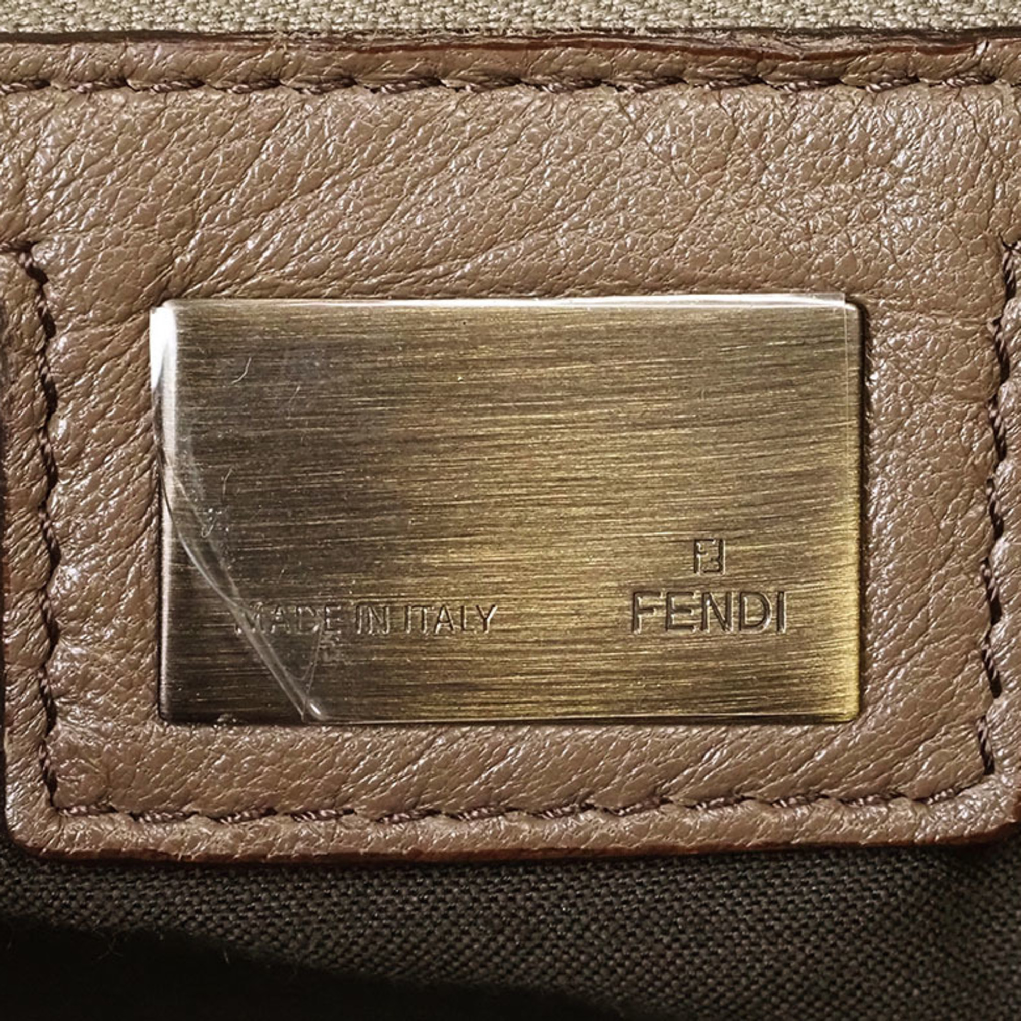 Fendi Chef Bag Bronze Dark Brown 8BR436 Women's Canvas Leather FENDI