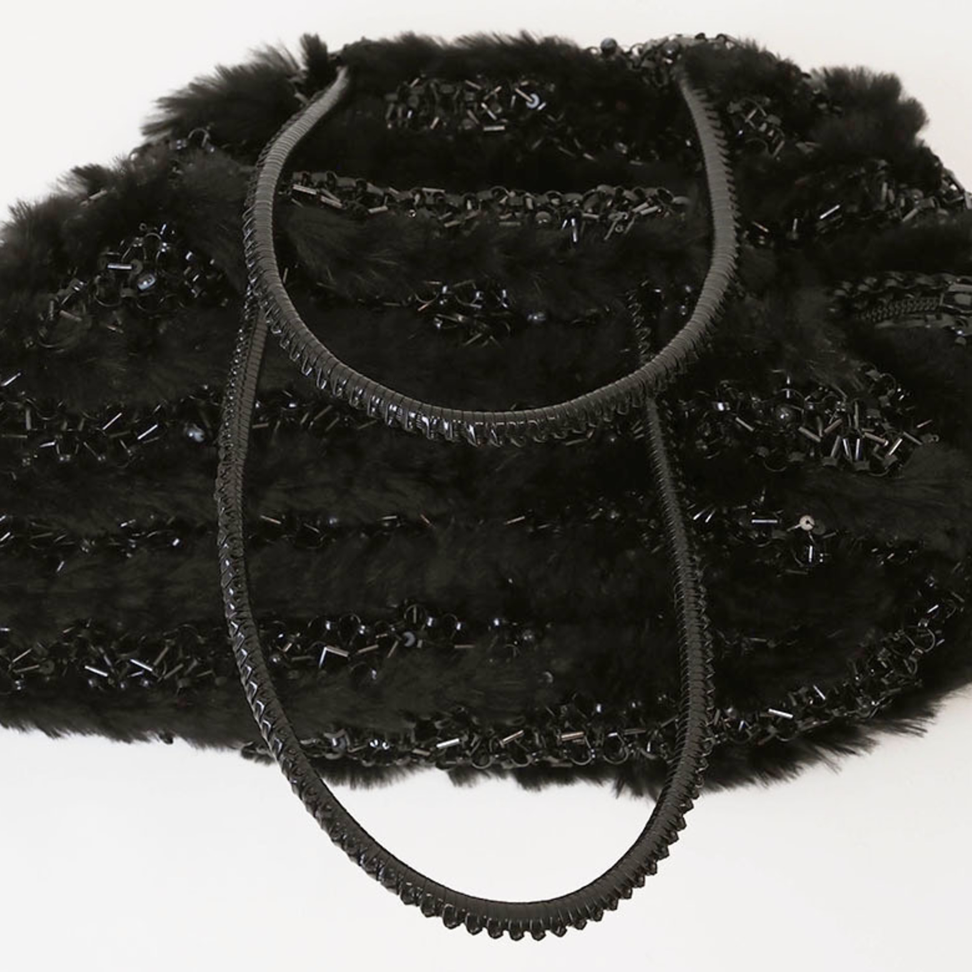 ANTEPRIMA Fur Wire Handbag Black Women's PVC Shoulder Bag