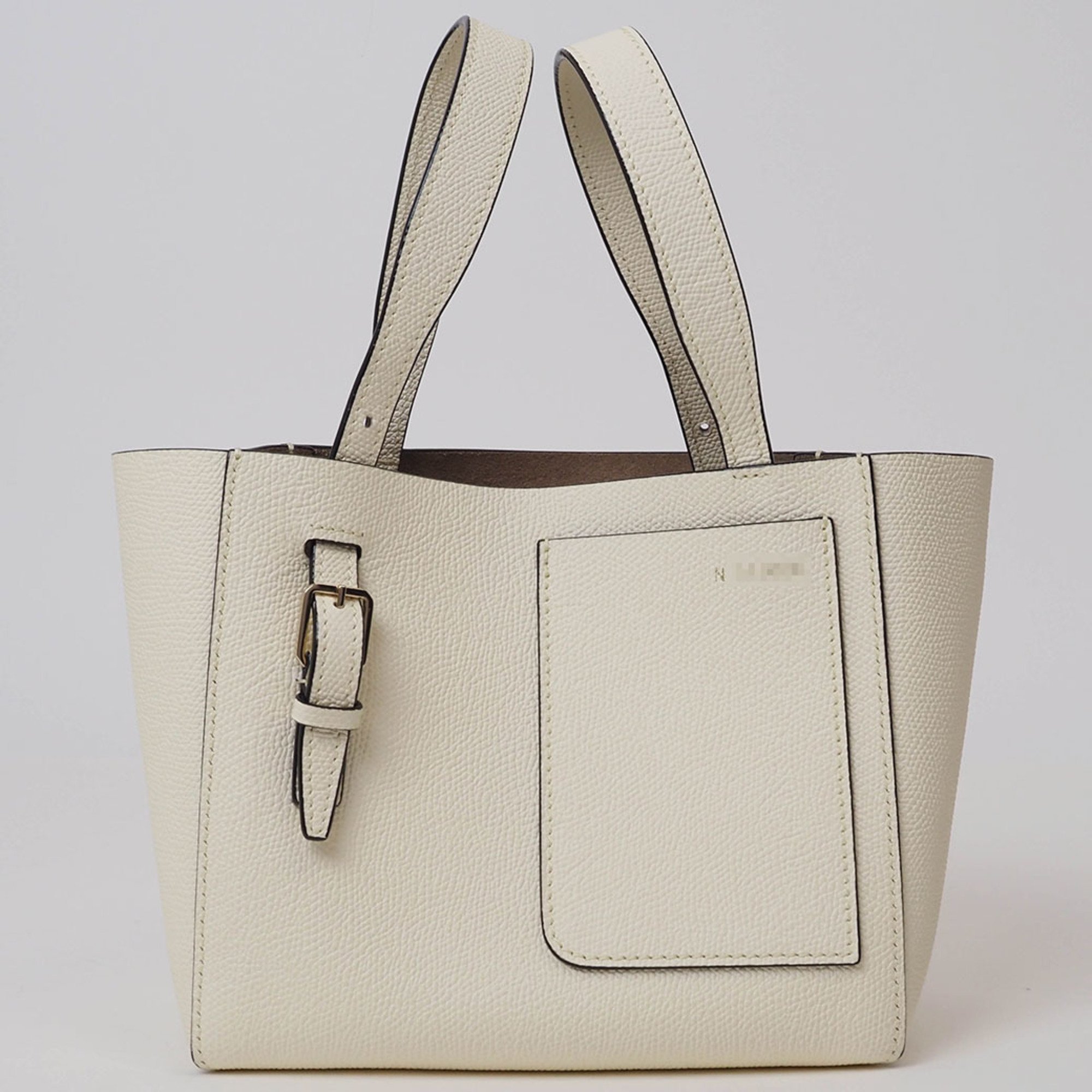 Valextra Bucket Bag Micro Handbag White V5B90T 028 Women's Leather Tote