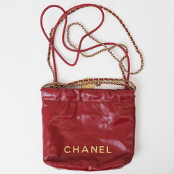 CHANEL Chanel 22 Handbag Shoulder Bag Red AS3980 Women's Shiny Calfskin