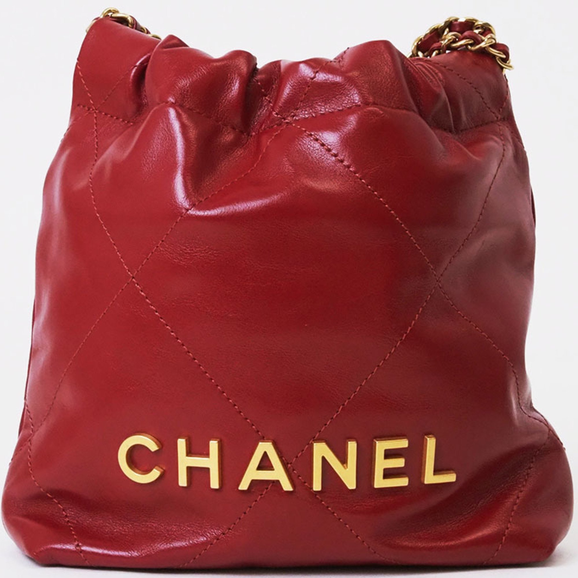 CHANEL Chanel 22 Handbag Shoulder Bag Red AS3980 Women's Shiny Calfskin