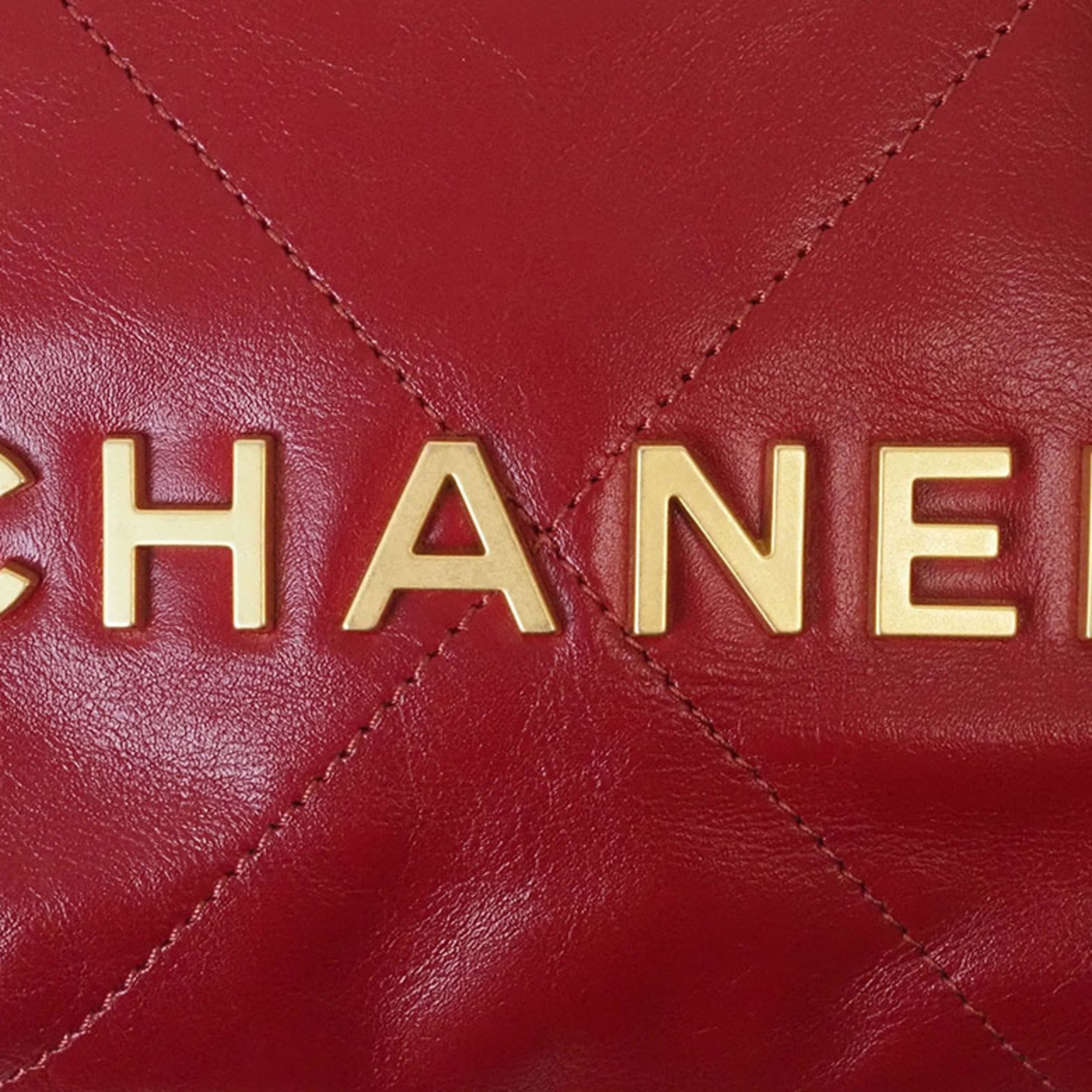 CHANEL Chanel 22 Handbag Shoulder Bag Red AS3980 Women's Shiny Calfskin