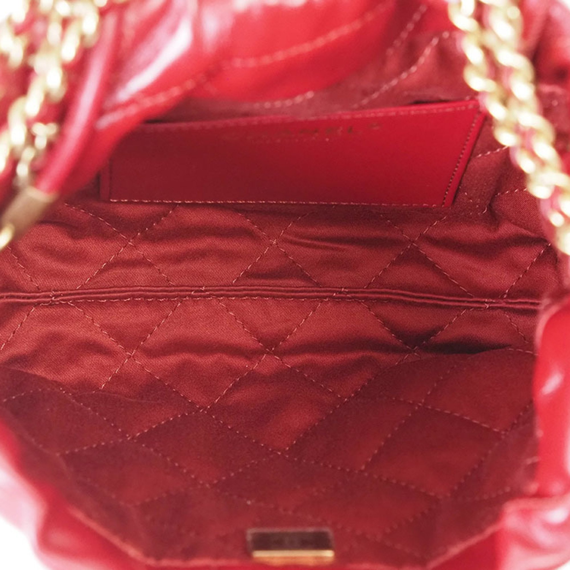 CHANEL Chanel 22 Handbag Shoulder Bag Red AS3980 Women's Shiny Calfskin