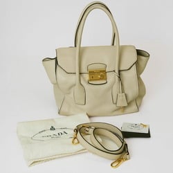 Prada Handbag Shoulder Bag Ivory BN2673 Women's Leather No Storage PRADA