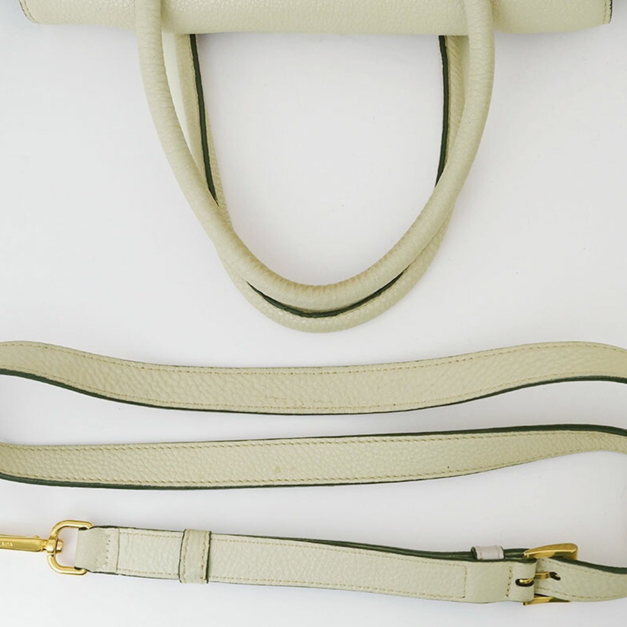 Prada Handbag Shoulder Bag Ivory BN2673 Women's Leather No Storage PRADA