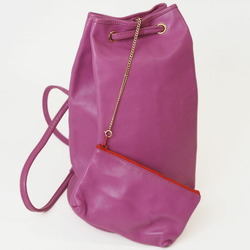 Celine Old Backpack Rucksack Purple M90 Women's Leather CELINE