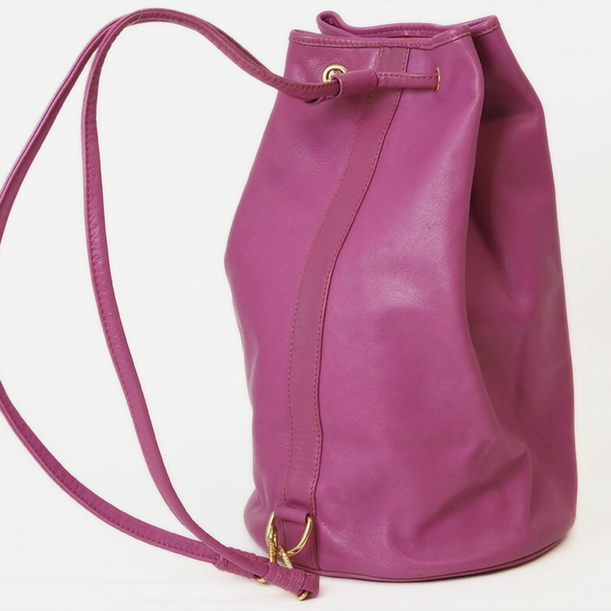 Celine Old Backpack Rucksack Purple M90 Women's Leather CELINE