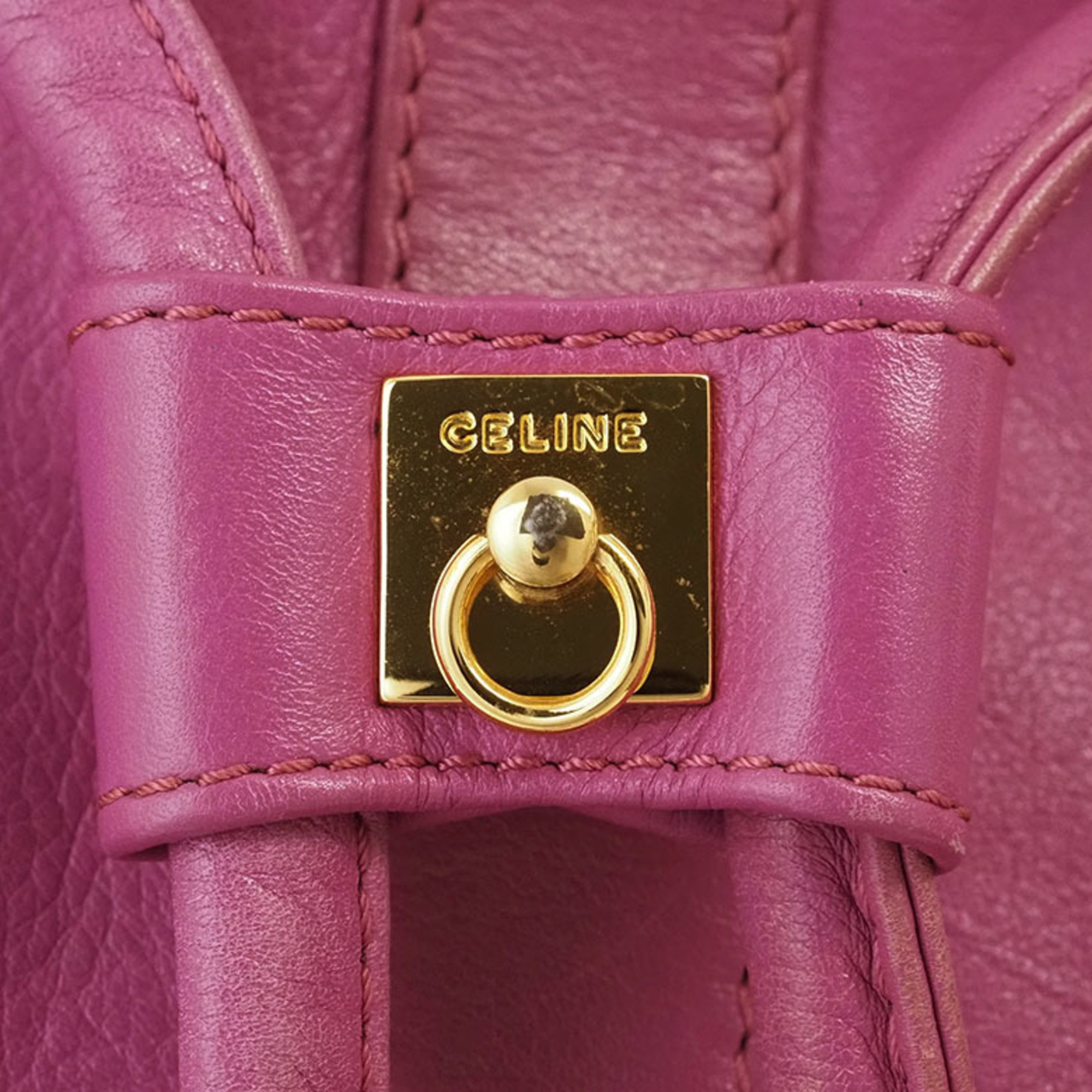 Celine Old Backpack Rucksack Purple M90 Women's Leather CELINE