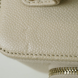 Chanel Vanity Chain Shoulder Bag Beige AP2912 Women's Caviar Skin CHANEL