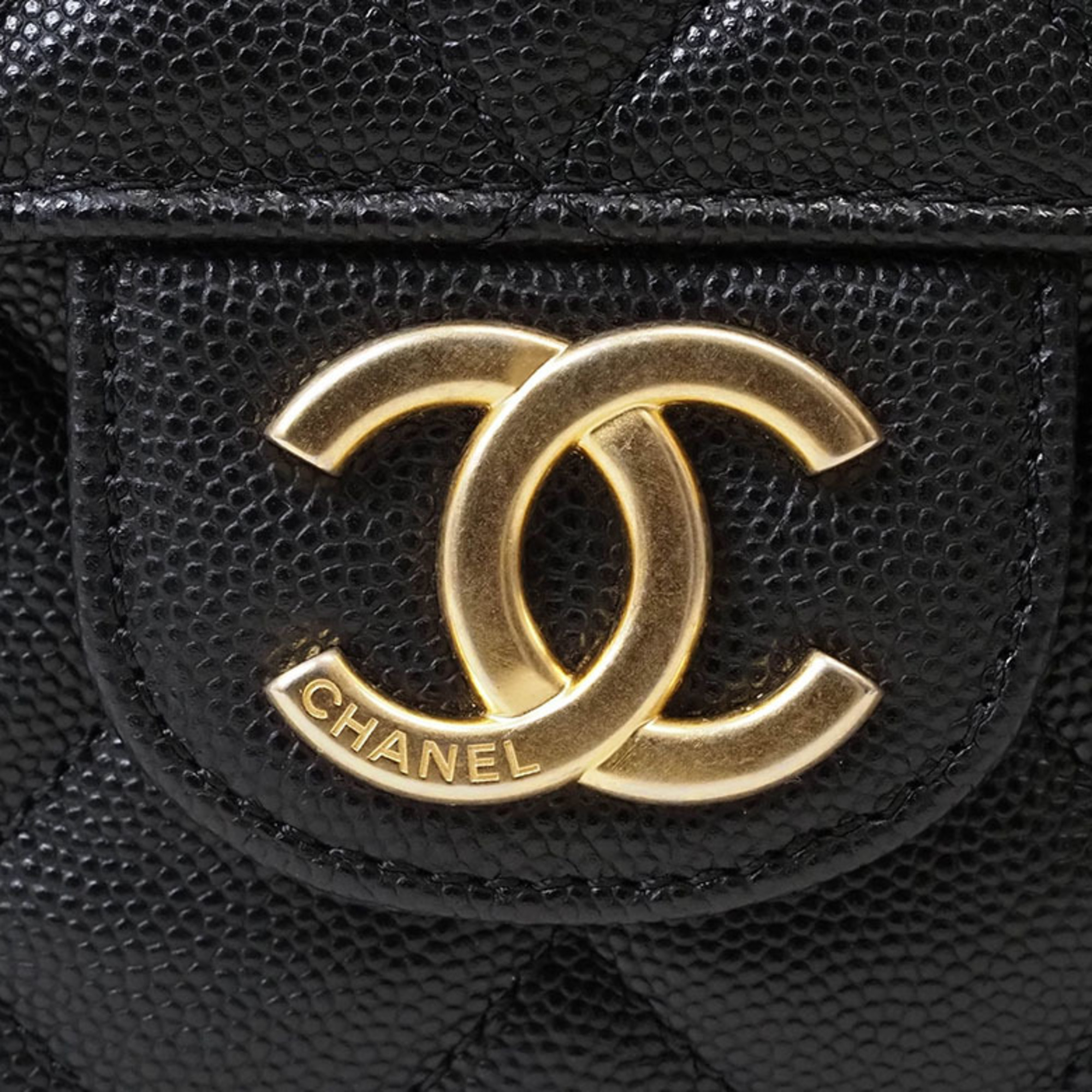 Chanel Matelasse Chain Shoulder Bag Hobo Black AS3690 Women's Caviar Skin CHANEL