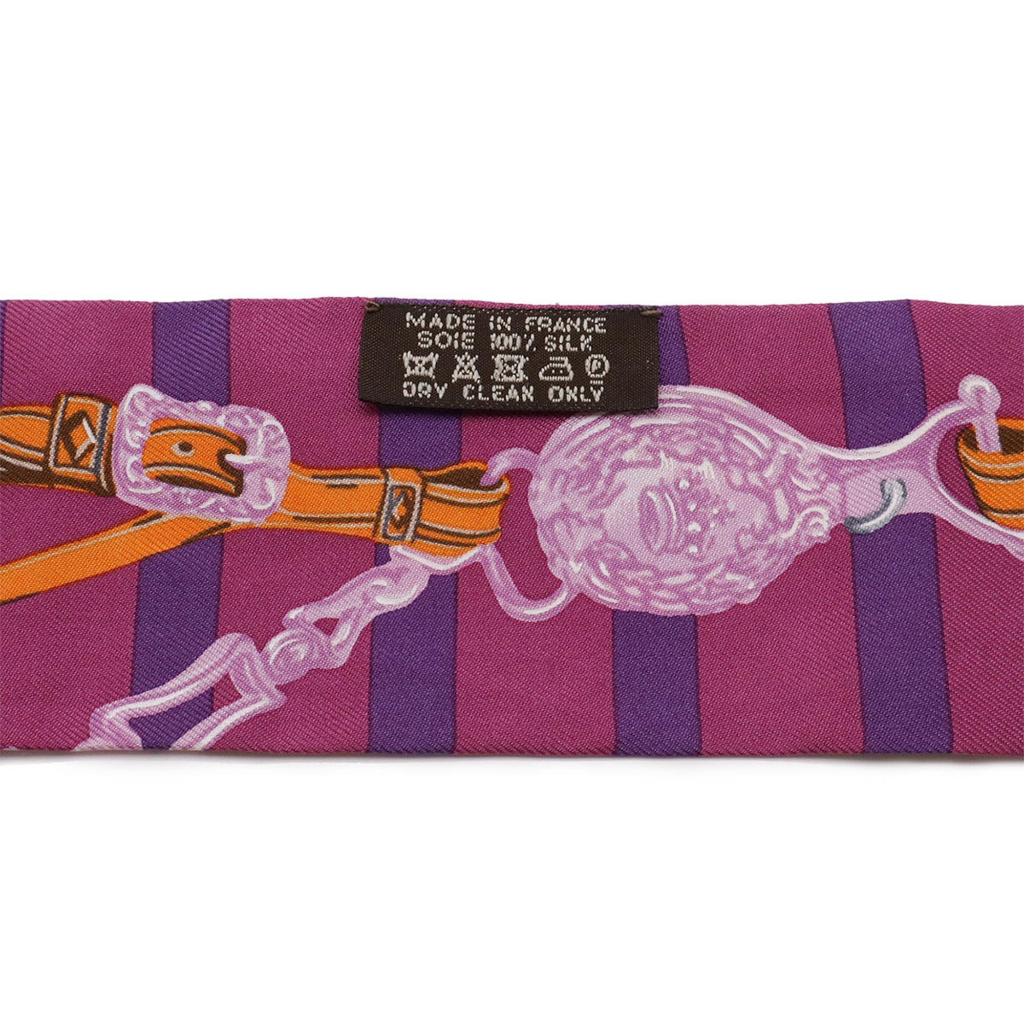 HERMES TWELL Scarf Muffler BRIDES de GALA 100% Silk Purple Multicolor