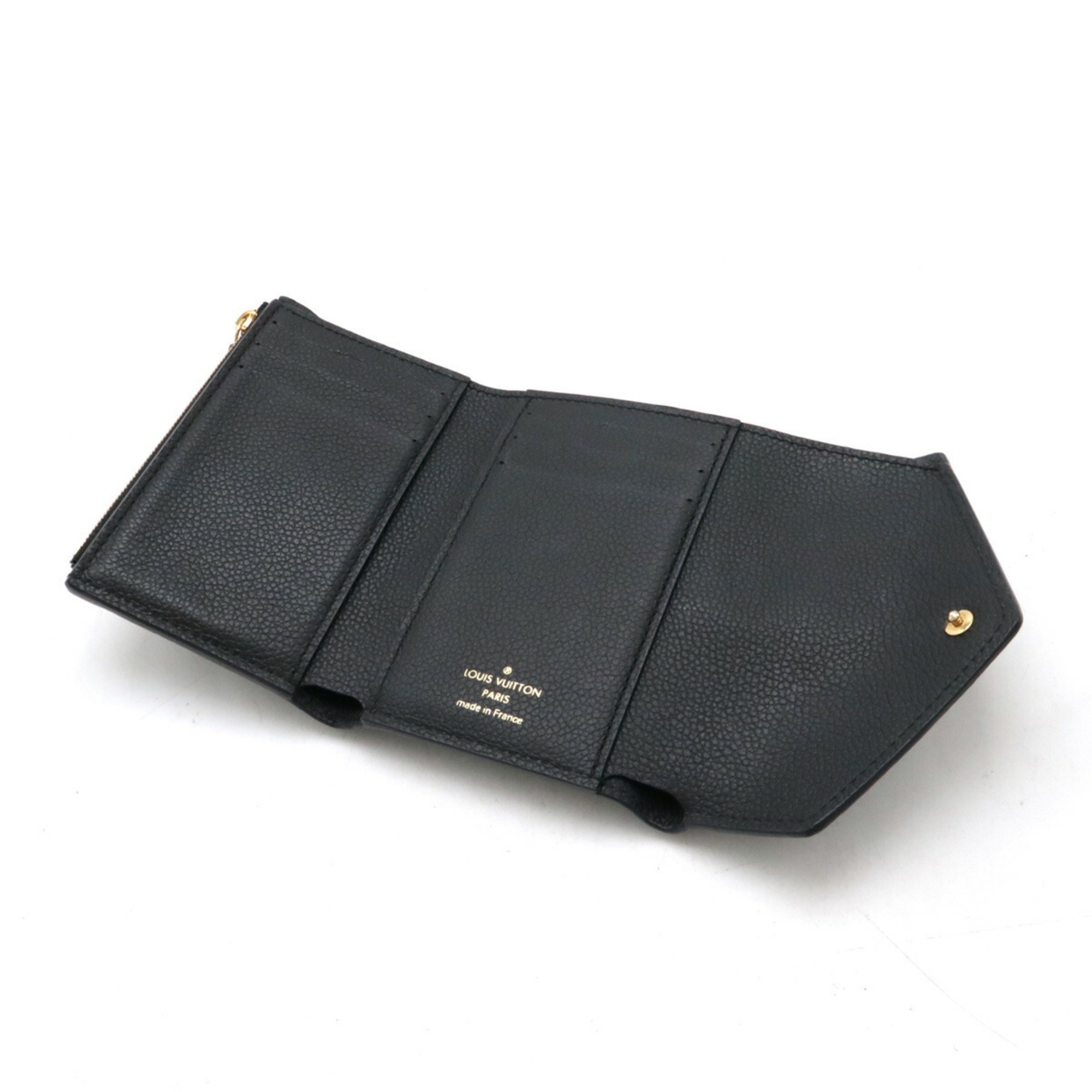 LOUIS VUITTON Louis Vuitton Monogram Empreinte Portefeuille Victorine Tri-fold Wallet Noir Black M64060