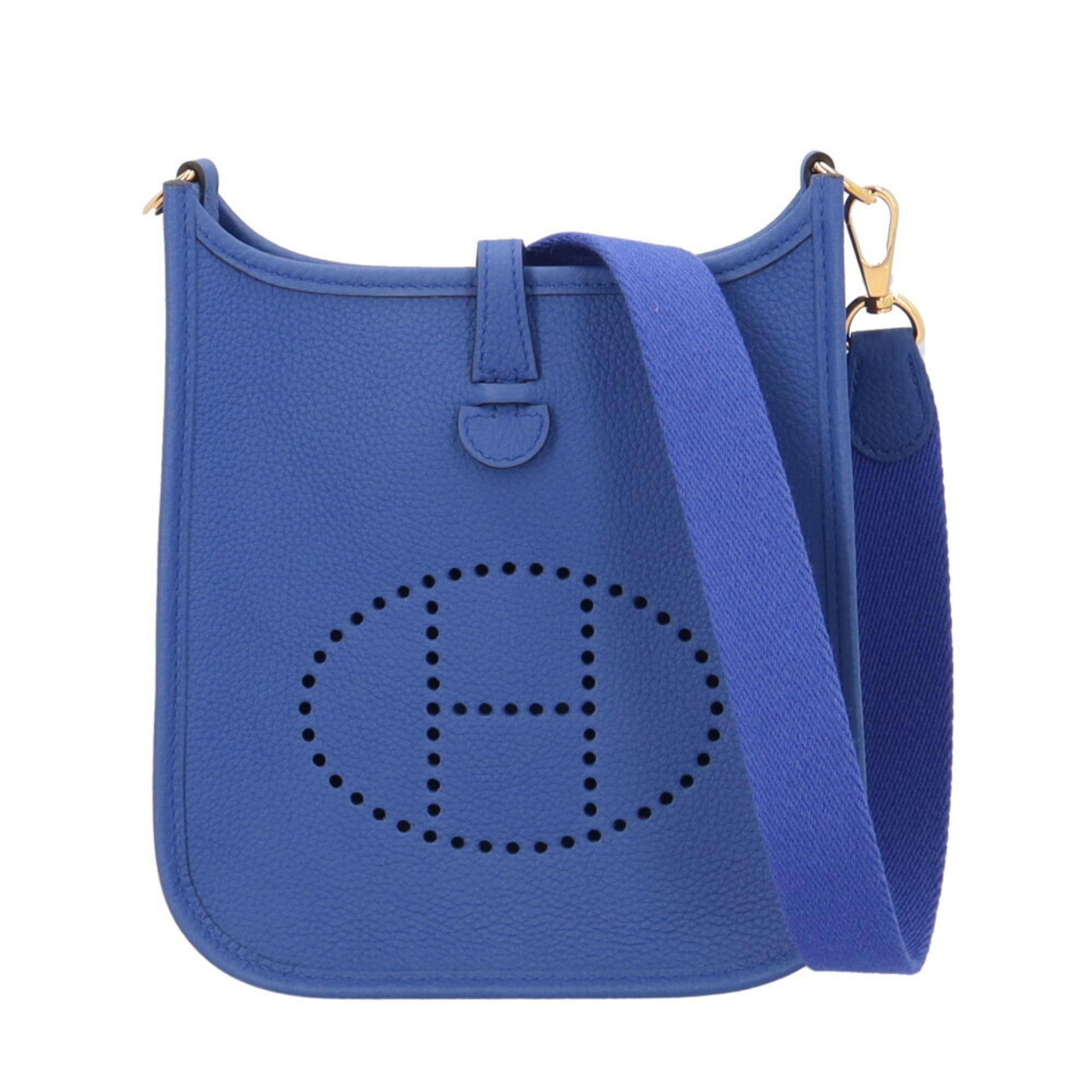 Hermes Evelyn TPM Shoulder Bag Taurillon Clemence Blue Women's HERMES