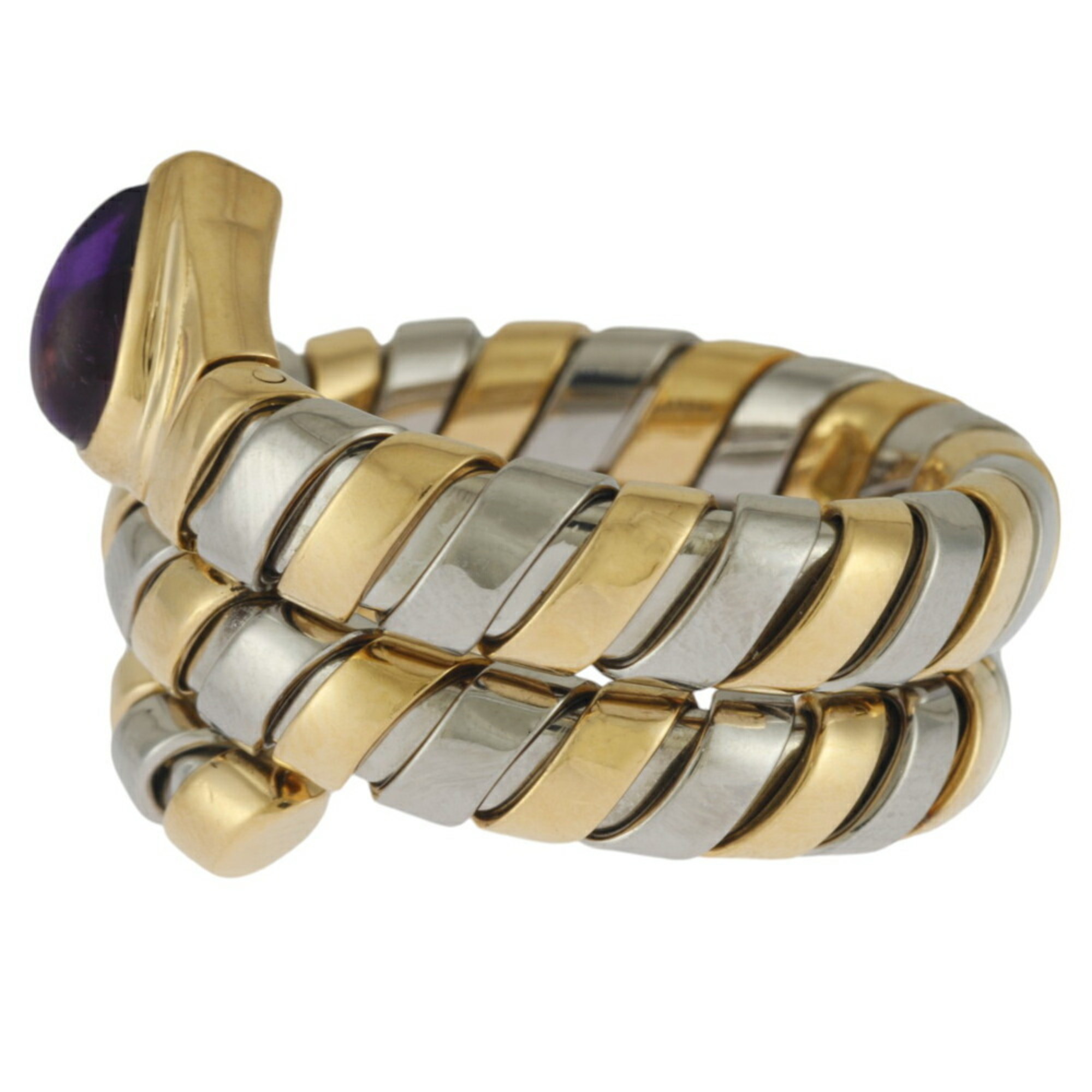 BVLGARI Tubogas Amethyst Ring, Bvlgari, size 13, 18k gold, amethyst, women's,