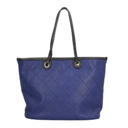 CHANEL Wild Stitch Coco Mark Tote Bag Caviar Skin Blue Women's