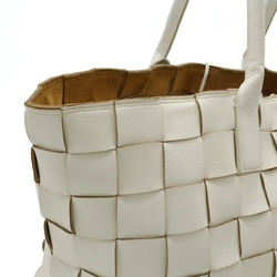 BOTTEGA VENETA Bottega Veneta Maxi Intrecciato Cabas Tote Bag Leather White