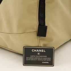 CHANEL Chanel Sports Line Boston Bag Travel Shoulder Nylon Beige Black A19977