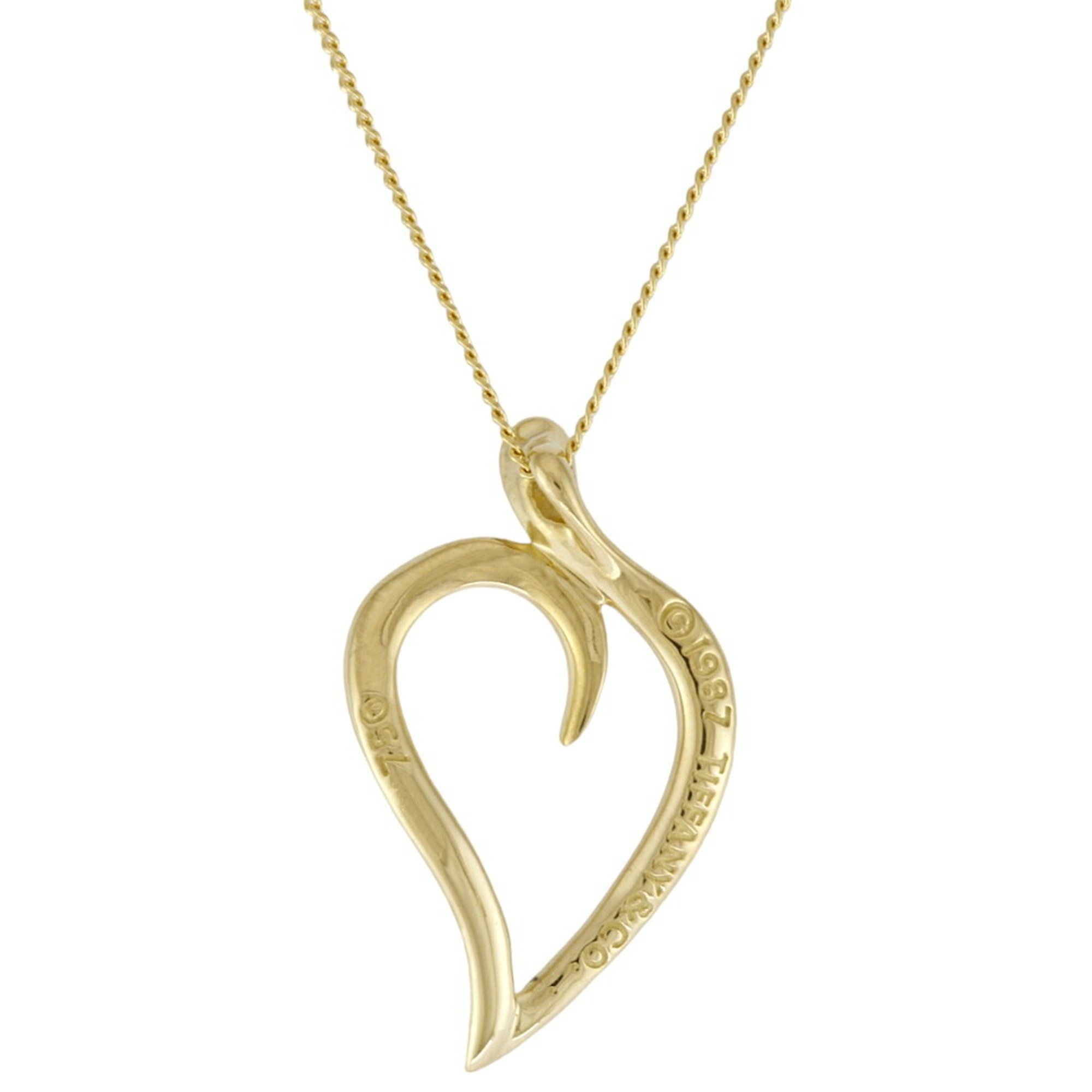 Tiffany Leaf Heart Necklace 18K Gold Women's TIFFANY&Co.