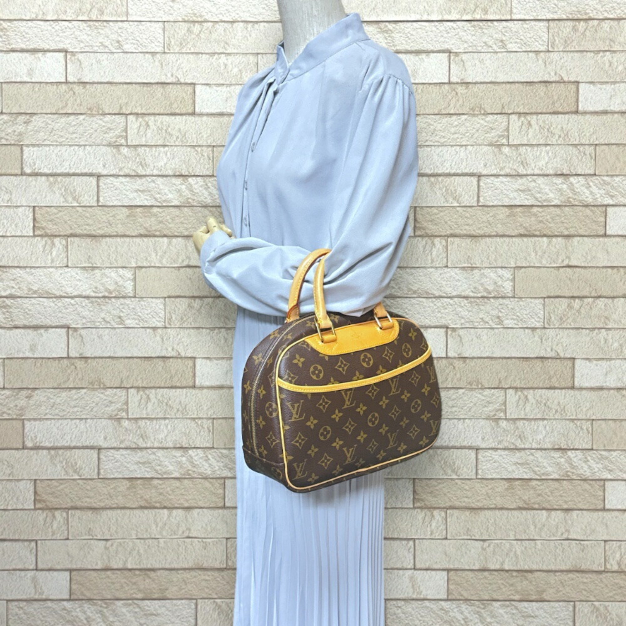 Louis Vuitton Trouville Monogram Handbag Canvas M42228 Brown Women's LOUIS VUITTON