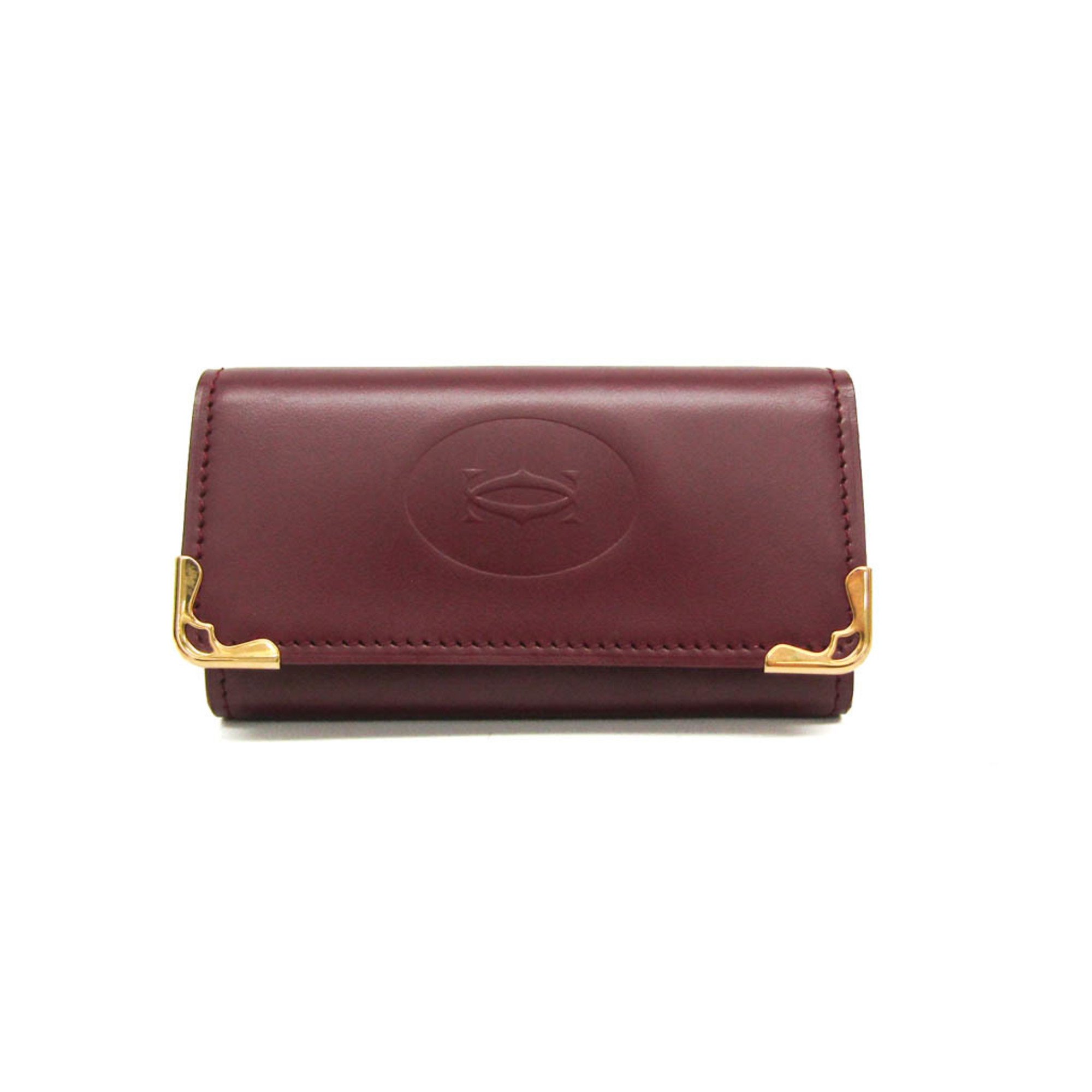 Cartier Must L3000453 Women's Leather Key Case Bordeaux