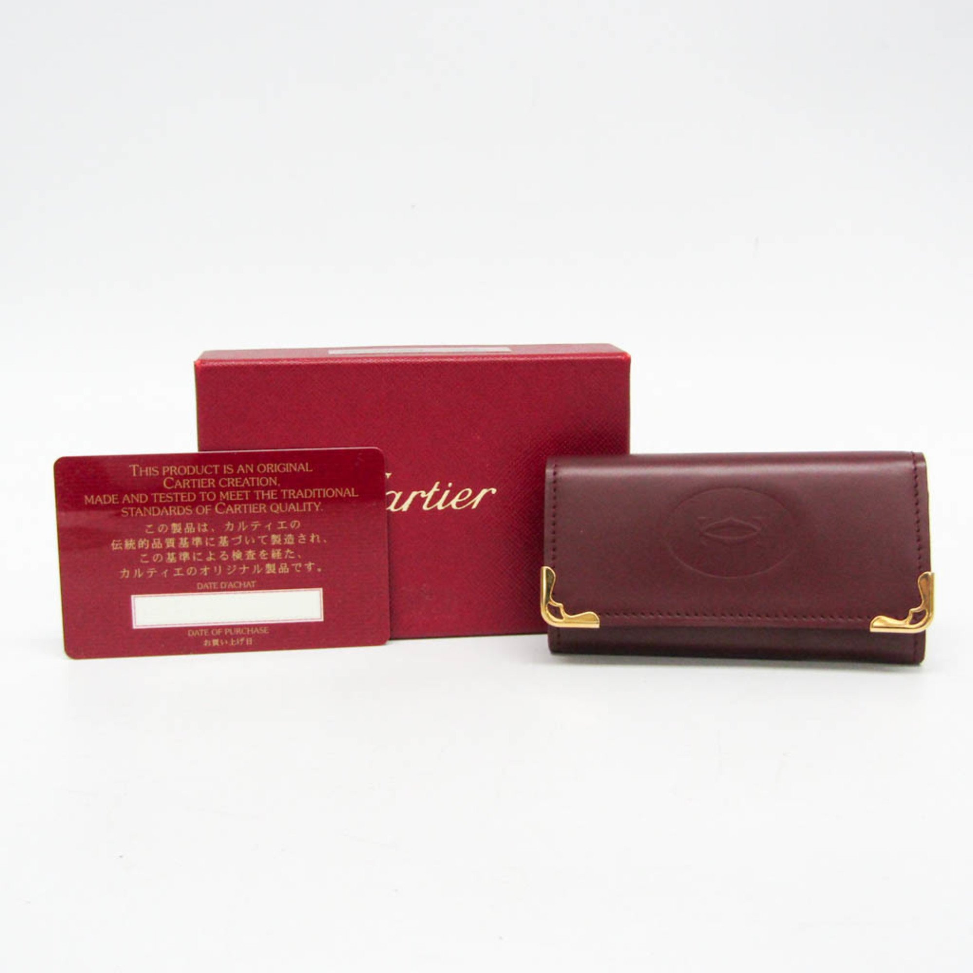 Cartier Must L3000453 Women's Leather Key Case Bordeaux