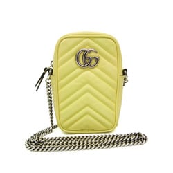 Gucci GG Marmont 598597 Women's Leather Shoulder Bag Yellow