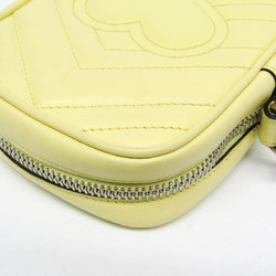 Gucci GG Marmont 598597 Women's Leather Shoulder Bag Yellow