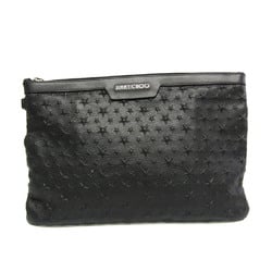 Jimmy Choo DEREK Men,Women Leather Studded Clutch Bag Black