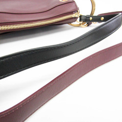 Chloé Roy Women's Leather,Suede Shoulder Bag Wine