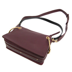 Chloé Roy Women's Leather,Suede Shoulder Bag Wine