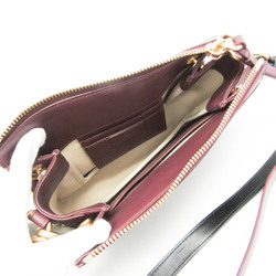 Chloé Roy Women's Leather,Suede Shoulder Bag Wine