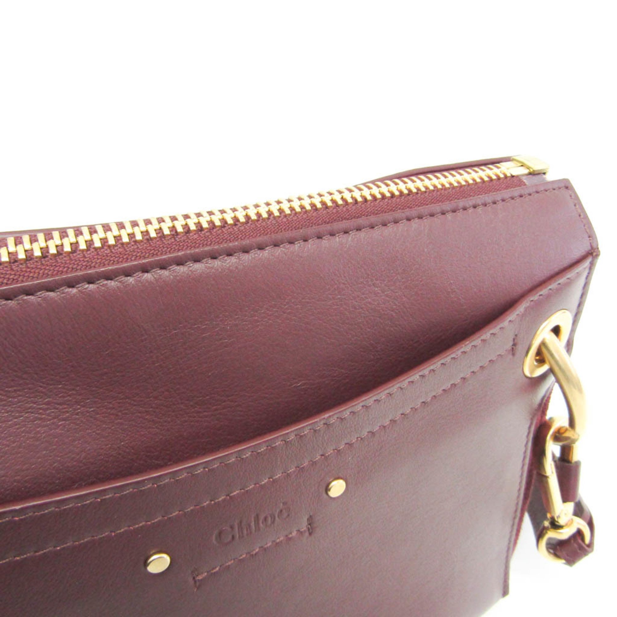 Chloé Roy Women's Leather,Suede Shoulder Bag Wine