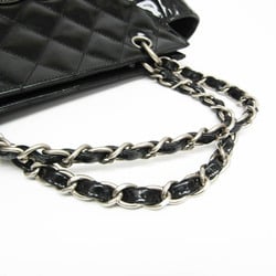 Chanel Matelasse Chain Handle Women's Patent Leather Handbag Black