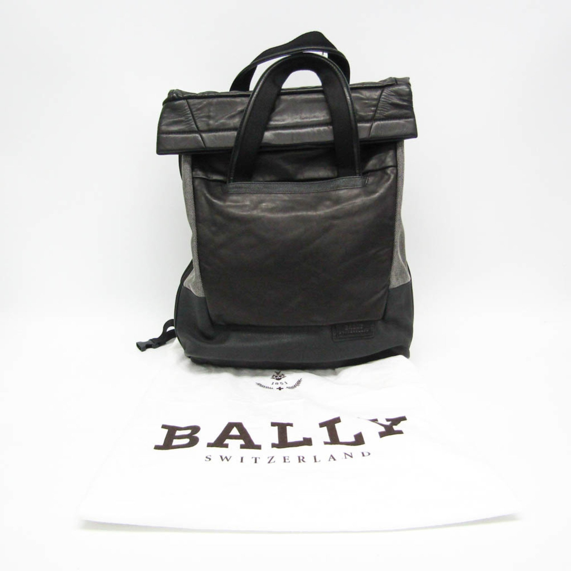 Bally ULK-MD Men's Leather Backpack Black