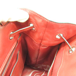 Prada Studs Drawstring Bag Women's Leather Shoulder Bag Red Color