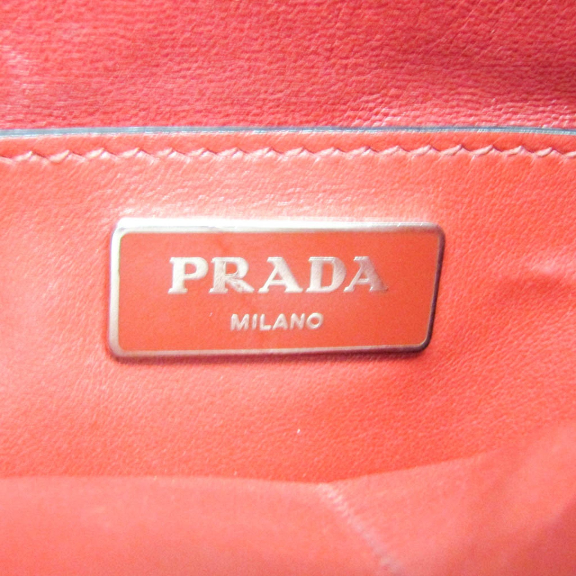 Prada Studs Drawstring Bag Women's Leather Shoulder Bag Red Color