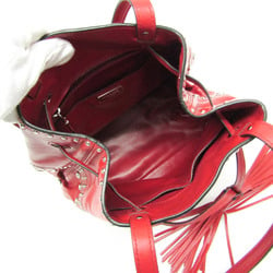 Prada Studs Drawstring Bag Women's Leather Shoulder Bag Red Color