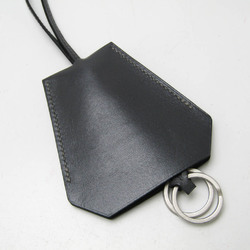 Hermes Clochette Key Ring Leather,Metal No Stone Men,Women Casual Pendant Necklace (Dark Gray)