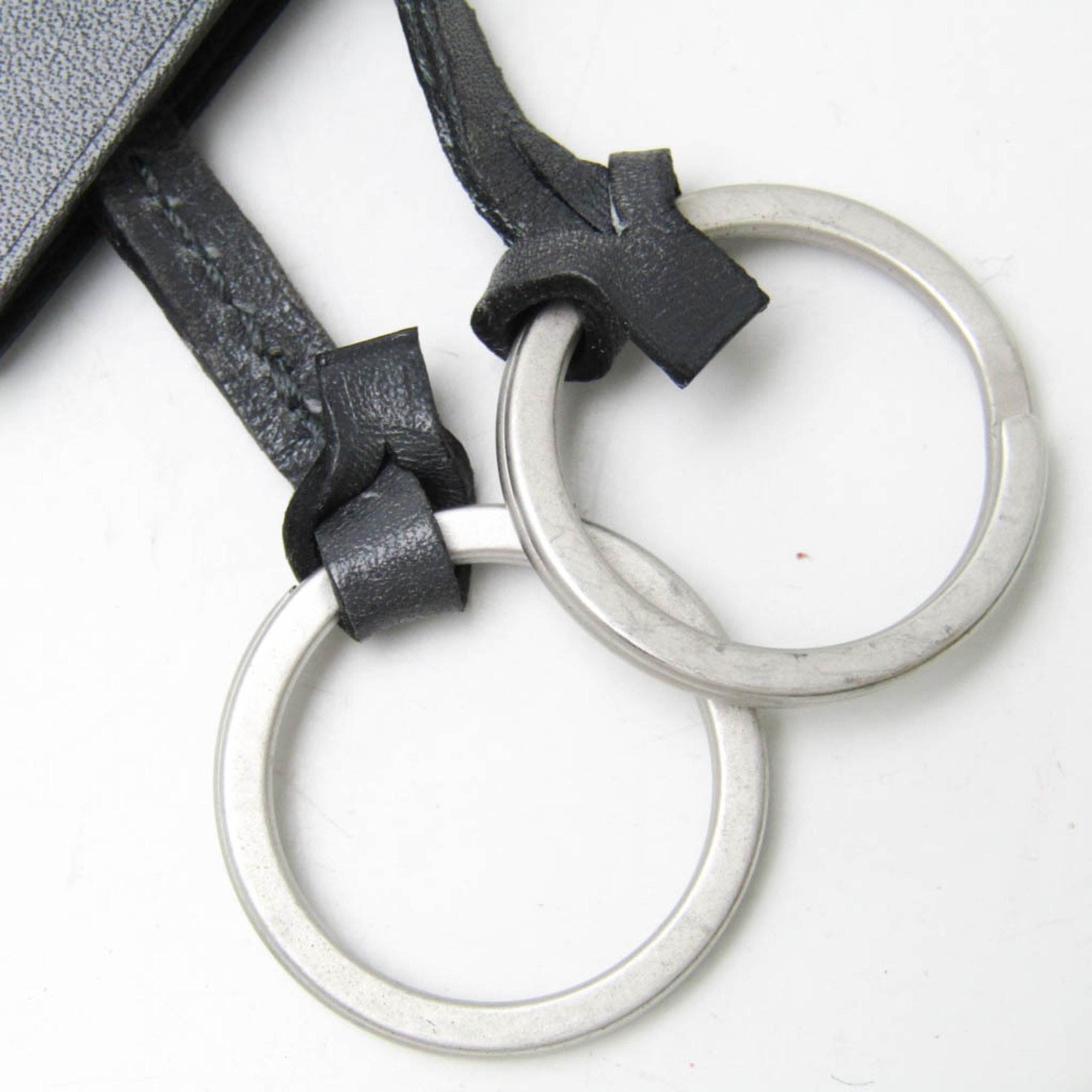 Hermes Clochette Key Ring Leather,Metal No Stone Men,Women Casual Pendant Necklace (Dark Gray)