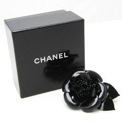 Chanel Camellia Plastic Brooch Black