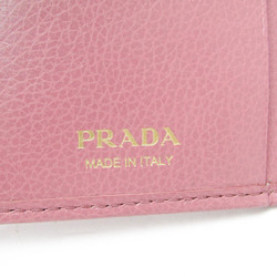 Prada GLACE CALF 1PG222 Women's Leather Key Case Pink