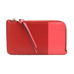 Loewe Anagram Fragment Case Leather Card Case Pink,Red Color