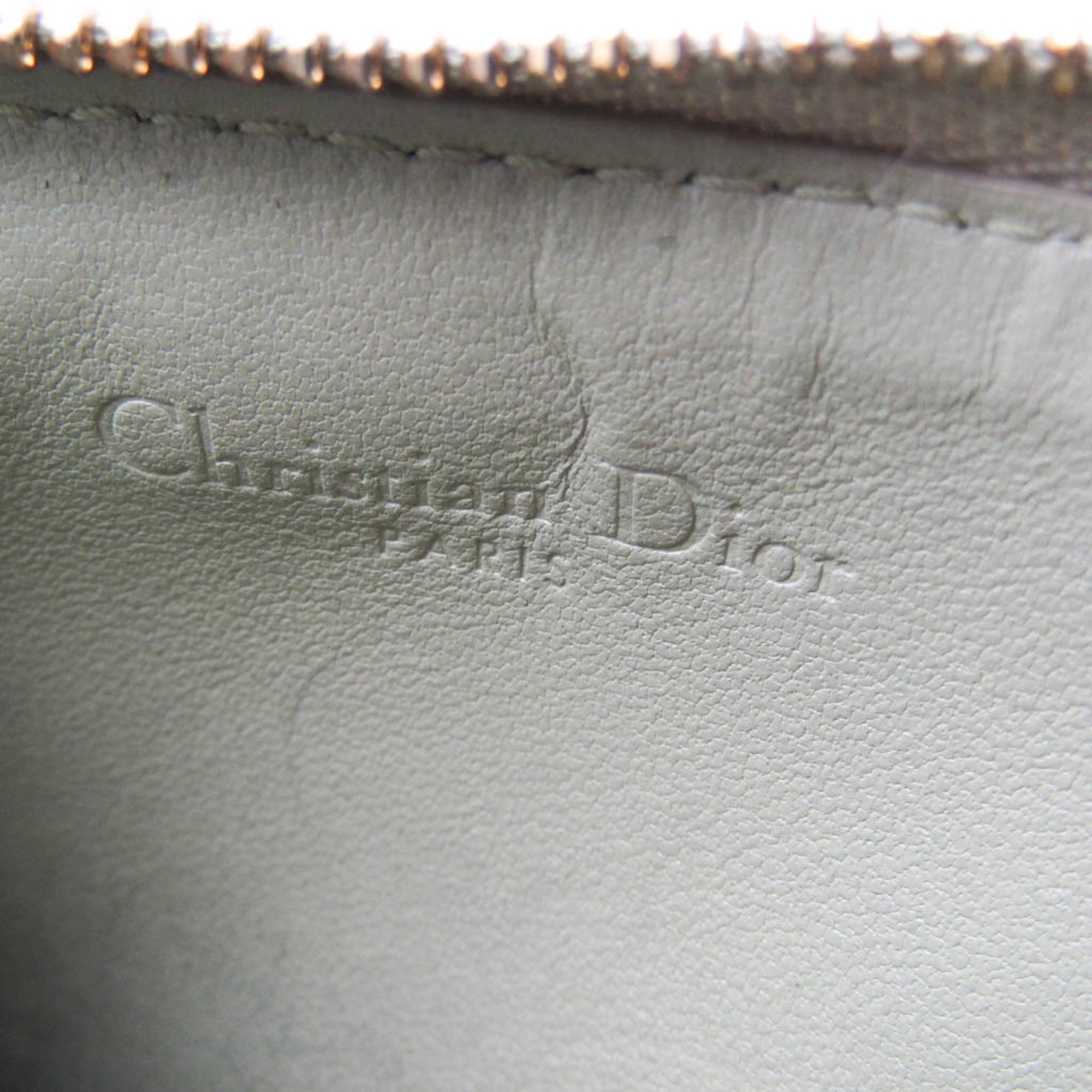 Christian Dior LADY DIOR Coin Case S0965ONMJ Leather Card Case Light Green